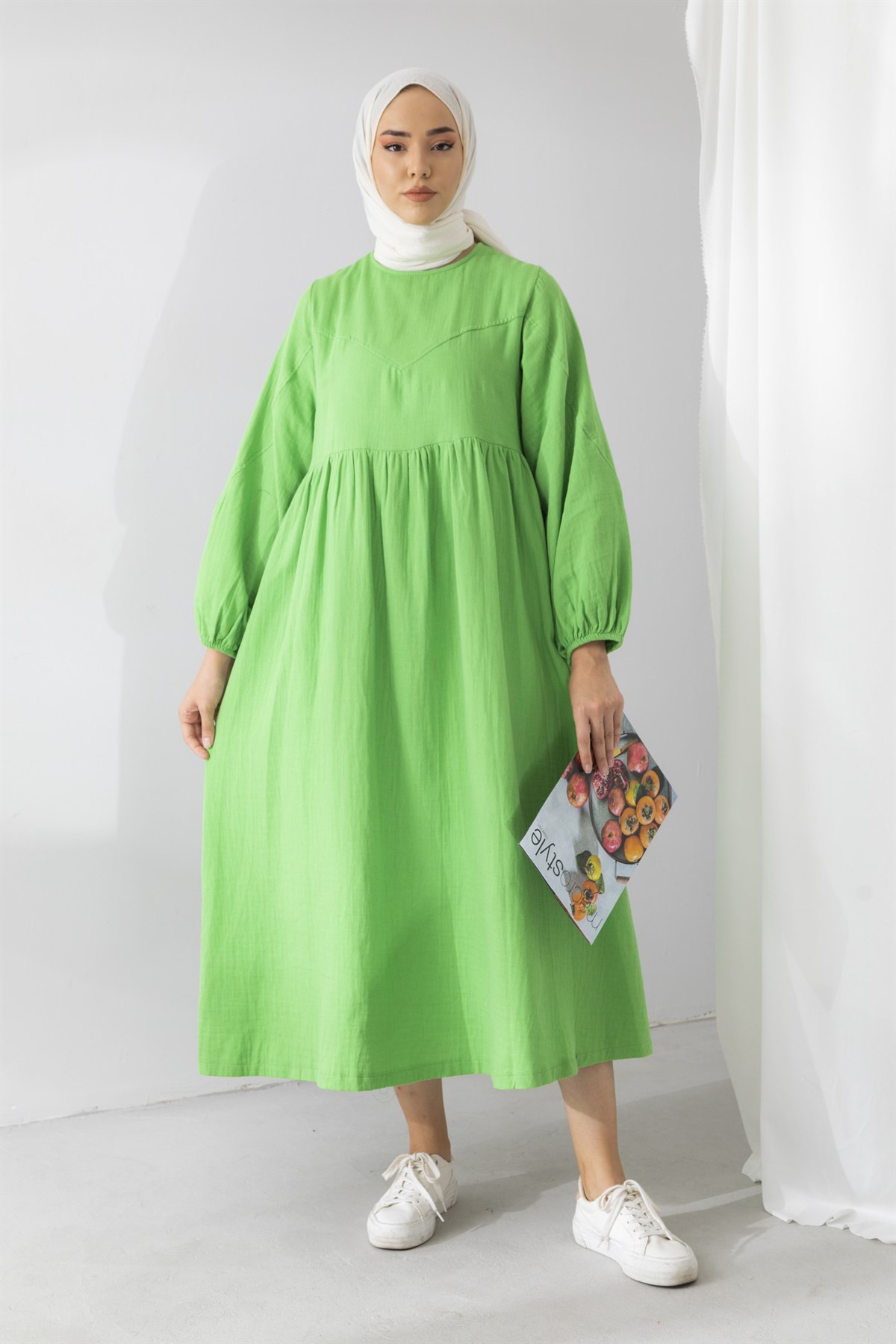 Oversize Yeşil Rengi Robadan Elbise